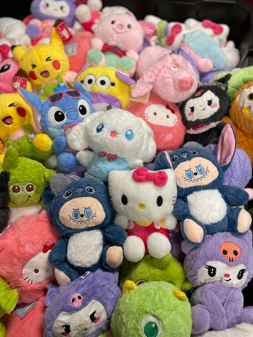 Claw Machine Plushies 7-9 inch UNLICENSED 100 Pack